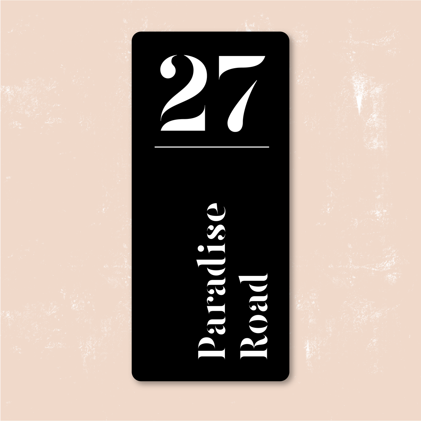 Vertical Rectangle House Sign | Numeral & Street Name