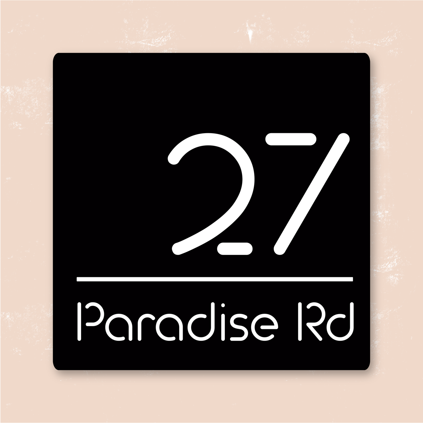 Square House Sign | Numeral & Street Name