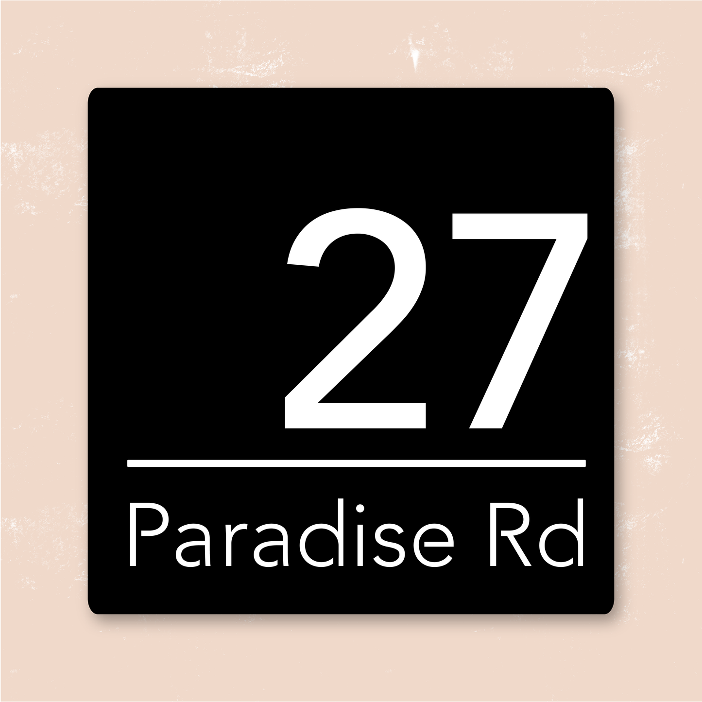 Square House Sign | Numeral & Street Name
