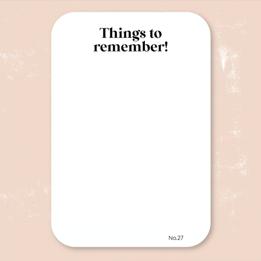 Things to Remember